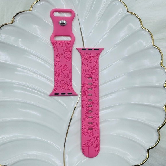 New Pink Floral Design Watch Bands For Apple Watch Series  42mm 44mm 45mm 49mm - Picture 4 of 5